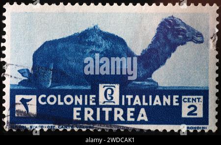 Antico francobollo italiano della colonia africana Eritrea Foto Stock