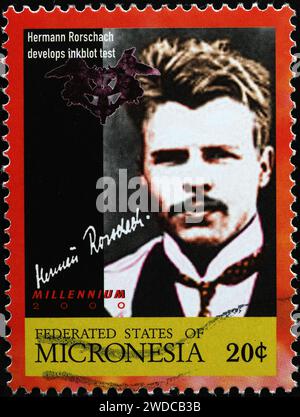 Hermann Rorschach, inventore del test dei blot di inchiostro su francobolli Foto Stock