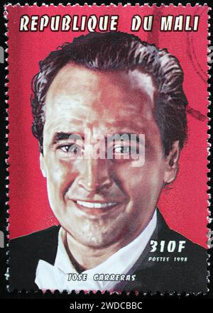 Il cantante dell'opera Jose Carreras sul francobollo del Mali Foto Stock