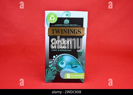 Twinings Ceylon Sri Lanka Tea – Galles, Regno Unito – 19 gennaio 2024 Foto Stock