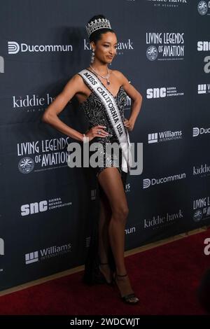 Beverly Hills, USA. 19 gennaio 2024. Tianna Clark arriva al 21° Annual Living Legends of Aviation Awards tenutosi al Beverly Hilton di Beverly Hills, CA, venerdì 19 gennaio 2024. (Foto di Conor Duffy/Sipa USA) credito: SIPA USA/Alamy Live News Foto Stock