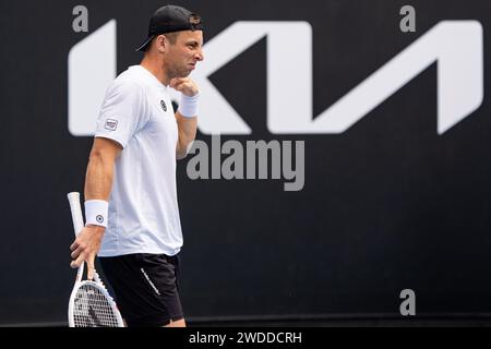 Melbourne, Australia. 20 gennaio 2024. MELBOURNE, AUSTRALIA - 20 GENNAIO: Tallon Griekspoor dei Paesi Bassi durante il giorno 7 dell'Australian Open al Melbourne Park il 20 gennaio 2024 a Melbourne, Australia. (Foto di Andy Cheung/BSR Agency) credito: BSR Agency/Alamy Live News Foto Stock