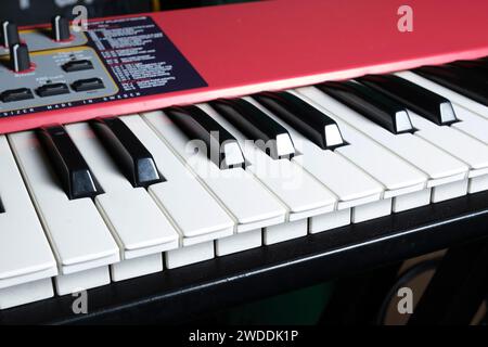 Dettagli della tastiera elettronica sintetica Foto Stock