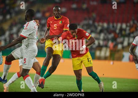 Punti salienti della partita tra Guinea e Gambia alla Coppa d'Africa 2023 Foto Stock