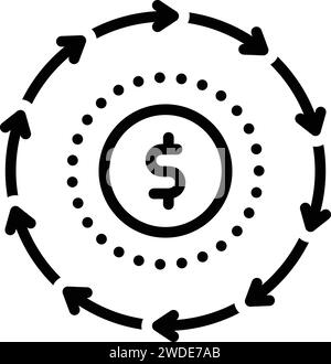 Icona per flusso di cassa, trasferimento di denaro Illustrazione Vettoriale