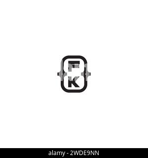 Linea FK audace concetto di design professionale di alta qualità che consente di stampare bene su qualsiasi supporto di stampa Illustrazione Vettoriale