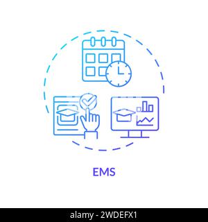 Concetto di icona EMS a gradiente semplice a linea sottile Illustrazione Vettoriale