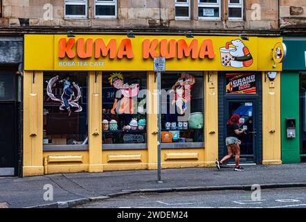 Kuma Kuma Boba Tea Cafe in Glasgow Street, Scozia. Foto Stock
