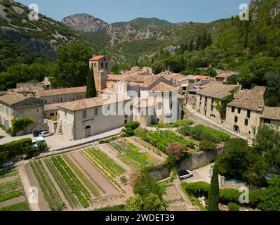 Abbazia di Gellone - Abbazia di Gellone a Saint Guilhem le Désert, Hérault, Francia Foto Stock