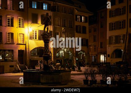 Ring Square nel centro storico di Biel, Svizzera 2024. Foto Stock