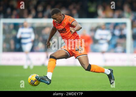 20 gennaio 2024; Loftus Road Stadium, Shepherds Bush, West London, Inghilterra; EFL Championship Football, Queens Park Rangers contro Millwall; Wes Harding di Millwall Foto Stock