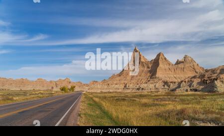 Le terre calcaree del Badlands Nationl Park, South Dakota, USA. Foto Stock