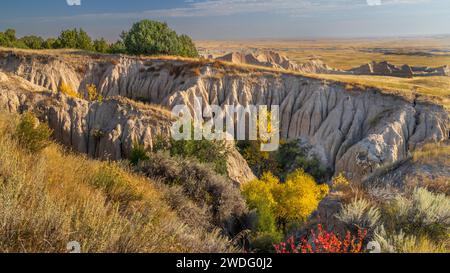 Le terre calcaree del Badlands Nationl Park, South Dakota, USA. Foto Stock