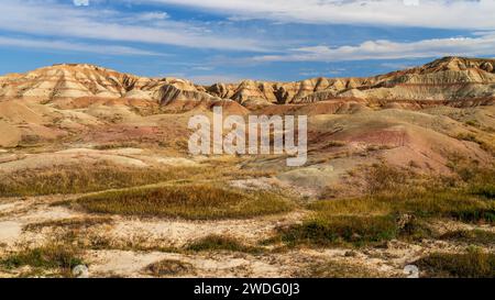 Le terre calcaree del Badlands Nationl Park, South Dakota, USA. Foto Stock