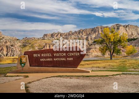 Le terre calcaree del Badlands Nationl Park, South Dakota, USA. Foto Stock