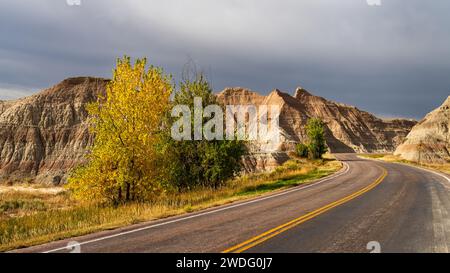 Le terre calcaree del Badlands Nationl Park, South Dakota, USA. Foto Stock