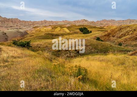 Le terre calcaree del Badlands Nationl Park, South Dakota, USA. Foto Stock