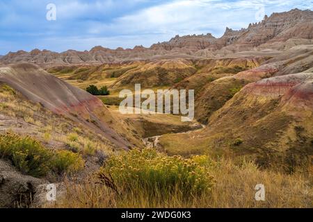 Le terre calcaree del Badlands Nationl Park, South Dakota, USA. Foto Stock