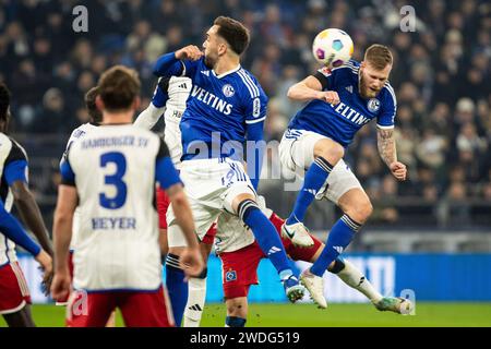 Bochum, Deutschland. 20 gennaio 2024. Tomas Kalas (FC Schalke 04, 26) 2. Fussball Bundesliga: FC Schalke 04 - Hamburger SV; VELTINS-Arena, Gelsenkirchen; 20.01.2024 REGOLAMENTI DFL VIETANO QUALSIASI USO DI FOTOGRAFIE COME SEQUENZE DI IMMAGINI E/O QUASI-VIDEO/dpa/Alamy Live News Foto Stock