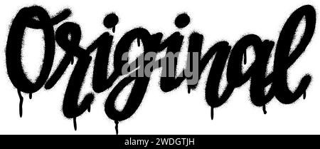 Spray per scritte a mano graffiti su bianco. Illustrazione Vettoriale