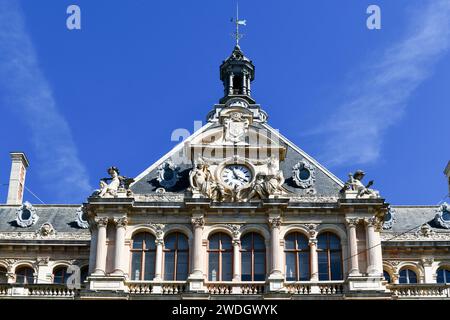 Il Palais de la Bourse o Palais du Commerce, un monumento storico di Lione, Francia Foto Stock