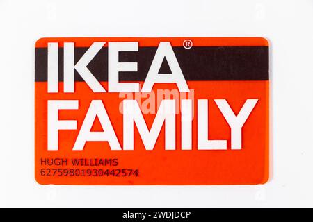 primo piano della carta fedeltà sconto ikea family Foto Stock