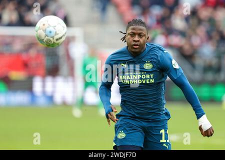 UTRECHT, 21-01-2024, Stadion Galgenwaard, Stadium of FC Utrecht, Dutch Eredivisie season 2023/2024, Utrecht - PSV, giocatore PSV Johan Bakayoko credito: Pro Shots/Alamy Live News Foto Stock