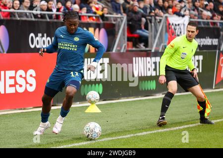 UTRECHT, 21-01-2024, Stadion Galgenwaard, Stadium of FC Utrecht, Dutch Eredivisie season 2023/2024, Utrecht - PSV, giocatore PSV Johan Bakayoko credito: Pro Shots/Alamy Live News Foto Stock