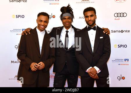 Elan Ben Ali, Fabrice Morvan und Tijan Njie beim 48. Deutschen Filmball 2024 im Hotel Bayerischer Hof. München, 20.01.2024 *** Elan Ben Ali, Fabrice Morvan e Tijan Njie al German Film Ball 48 2024 all'Hotel Bayerischer Hof Monaco, 20 01 2024 foto:XB.xInsingerx/xFuturexImagex filmball 4235 Foto Stock