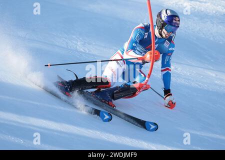 Kitzbuehel, Austria. 21 gennaio 2024. SCI ALPINO - FIS WC 2023-2024Men's World Cup SL Kitzbuehel, Austria, Austria 2024-01-21 - domenica immagini spettacoli: NOEL Clement (fra) credito: Agenzia fotografica indipendente/Alamy Live News Foto Stock