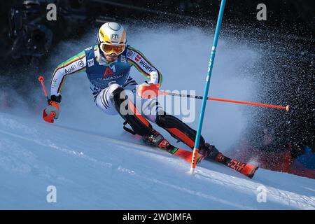 Kitzbuehel, Austria. 21 gennaio 2024. SCI ALPINO - FIS WC 2023-2024Men's World Cup SL Kitzbuehel, Austria, Austria 2024-01-21 - domenica immagini spettacoli: STRASSER Linus (GER) credito: Agenzia fotografica indipendente/Alamy Live News Foto Stock