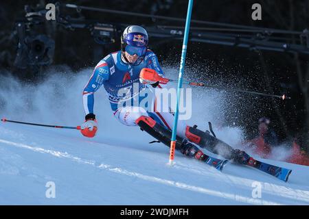 Kitzbuehel, Austria. 21 gennaio 2024. SCI ALPINO - FIS WC 2023-2024Men's World Cup SL Kitzbuehel, Austria, Austria 2024-01-21 - domenica immagini spettacoli: NOEL Clement (fra) credito: Agenzia fotografica indipendente/Alamy Live News Foto Stock