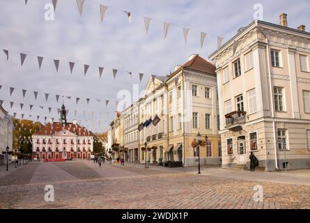 Piazza del municipio di Tartu. Estonia Foto Stock