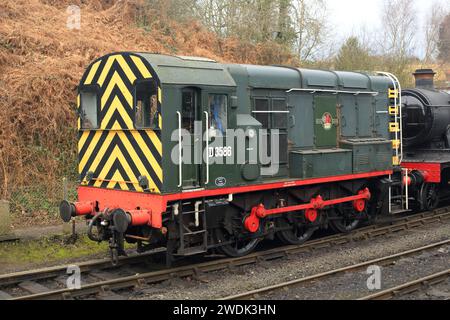 BR classe 08 D3586 alla stazione di Bridgnorth sulla ferrovia della valle di Severn. Foto Stock