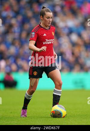 Ella Toone del Manchester United in azione durante il Barclays Women's Super League match a Stamford Bridge, Londra. Data foto: Domenica 21 gennaio 2024. Foto Stock