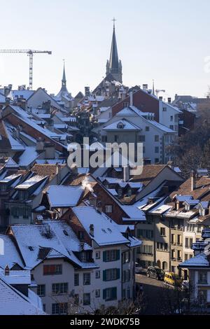 Berna. 20 gennaio 2024. Questa foto scattata il 20 gennaio 2024 mostra una vista urbana di Berna, capitale della Svizzera. Crediti: Meng Dingbo/Xinhua/Alamy Live News Foto Stock