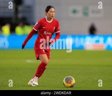 Fuka Nagano di Liverpool corre con la palla durante la fa Women's Super League Match Manchester City Women vs Liverpool Women al Joie Stadium, Manchester, Regno Unito, 21 gennaio 2024 (foto di Conor Molloy/News Images) a Manchester, Regno Unito il 21 gennaio 2024. (Foto di Conor Molloy/News Images/Sipa USA) Foto Stock