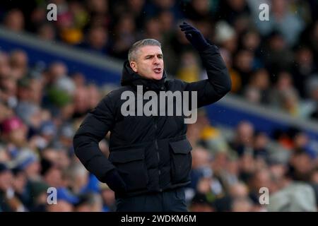 Leeds, Regno Unito. 21 gennaio 2024. Ryan Lowe, manager del Preston North End, durante il match per lo Sky Bet Championship a Elland Road, Leeds. Il credito fotografico dovrebbe leggere: Gary Oakley/Sportimage Credit: Sportimage Ltd/Alamy Live News Foto Stock