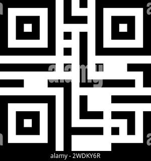 Esempio di icona del vettore isolato per la scansione del codice QR Illustrazione Vettoriale