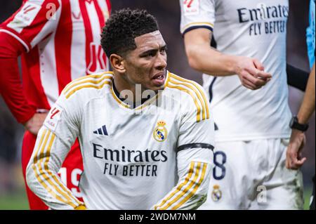 Madrid, Spagna. 21 gennaio 2024. Jude Bellingham del Real Madrid visto durante la partita di calcio la Liga EA Sports 23/24 tra Real Madrid e Almeria allo stadio Bernabeu di Madrid, in Spagna. Credito: Agenzia fotografica indipendente/Alamy Live News Foto Stock