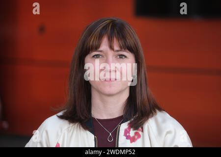 Frankenberg, Germania. 20 gennaio 2024. Juliane Pfeil (SPD), candidata al quinto posto nella lista per le prossime elezioni statali. Credito: Sebastian Willnow/dpa/Alamy Live News Foto Stock