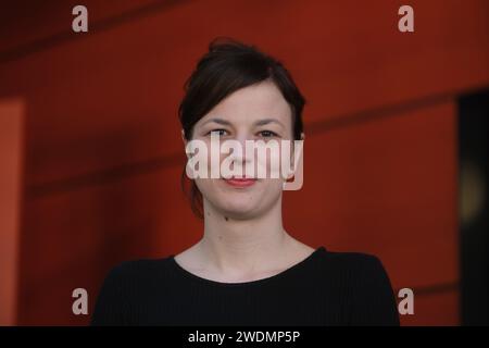 Frankenberg, Germania. 20 gennaio 2024. Laura Stellbrink (SPD), candidata per la posizione nove nella lista per le prossime elezioni statali. Credito: Sebastian Willnow/dpa/Alamy Live News Foto Stock