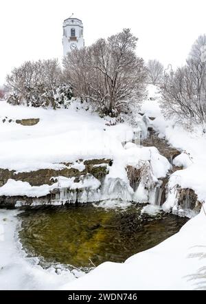Splendida vista invernale del deposito ferroviario di Boise, Idaho Foto Stock