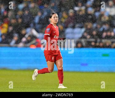 Manchester, Regno Unito. 21 gennaio 2024. Fuka Nagano di Liverpool Women, durante la fa Women's Super League Match Manchester City Women vs Liverpool Women al Joie Stadium, Manchester, Regno Unito, 21 gennaio 2024 (foto di Cody Froggatt/News Images) a Manchester, Regno Unito il 1/21/2024. (Foto di Cody Froggatt/News Images/Sipa USA) credito: SIPA USA/Alamy Live News Foto Stock