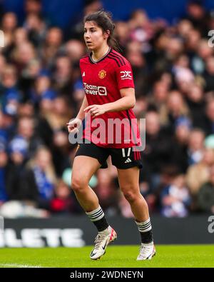 Londra, Inghilterra, Regno Unito il 21 gennaio 2024. Lucia Garcia del Manchester United in azione durante la partita Chelsea Women contro Manchester United Women Barclays Women's Super League a Stamford Bridge, Londra, Inghilterra, Regno Unito il 21 gennaio 2024 Credit: Every Second Media/Alamy Live News Foto Stock