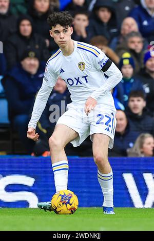 Leeds, Regno Unito. 21 gennaio 2024. Archie Gray di Leeds Uniteddurante la partita del Leeds United FC contro Preston North End FC Skybet EFL Championship a Elland Road, Leeds, Inghilterra, Regno Unito il 21 gennaio 2024 credito: Every Second Media/Alamy Live News Foto Stock