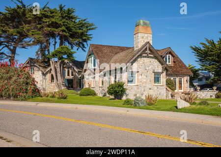 Costruzione di case d'epoca a Santa Cruz, california. Foto Stock