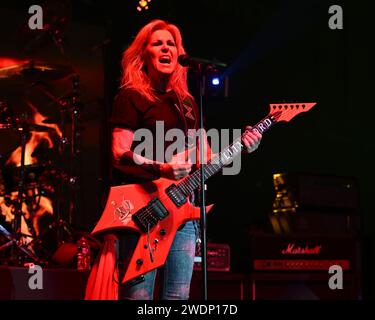 West Palm Beach, Florida, Stati Uniti. 20 gennaio 2024. Lita Ford si esibisce al Banyan Live il 20 gennaio 2024 a West Palm Beach in Florida. Crediti: Mpi04/Media Punch/Alamy Live News Foto Stock