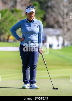 Orlando, Florida, Stati Uniti. 21 gennaio 2024. Megan Khang sul diciottesimo green durante la prova finale dell'Hilton Grand Vacations Tournament of Champions tenutasi al Lake Nona Golf & Country Club di Orlando, Florida. Romeo T Guzman/CSM/Alamy Live News Foto Stock