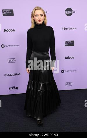 Park City, Stati Uniti. 20 gennaio 2024. Kathryn Newton arriva alla premiere "Winner" durante il Sundance Film Festival 2024 tenutosi al Ray Theatre il 20 gennaio 2024 a Park City, Utah. © JPA/AFF-USA.com credito: AFF/Alamy Live News Foto Stock